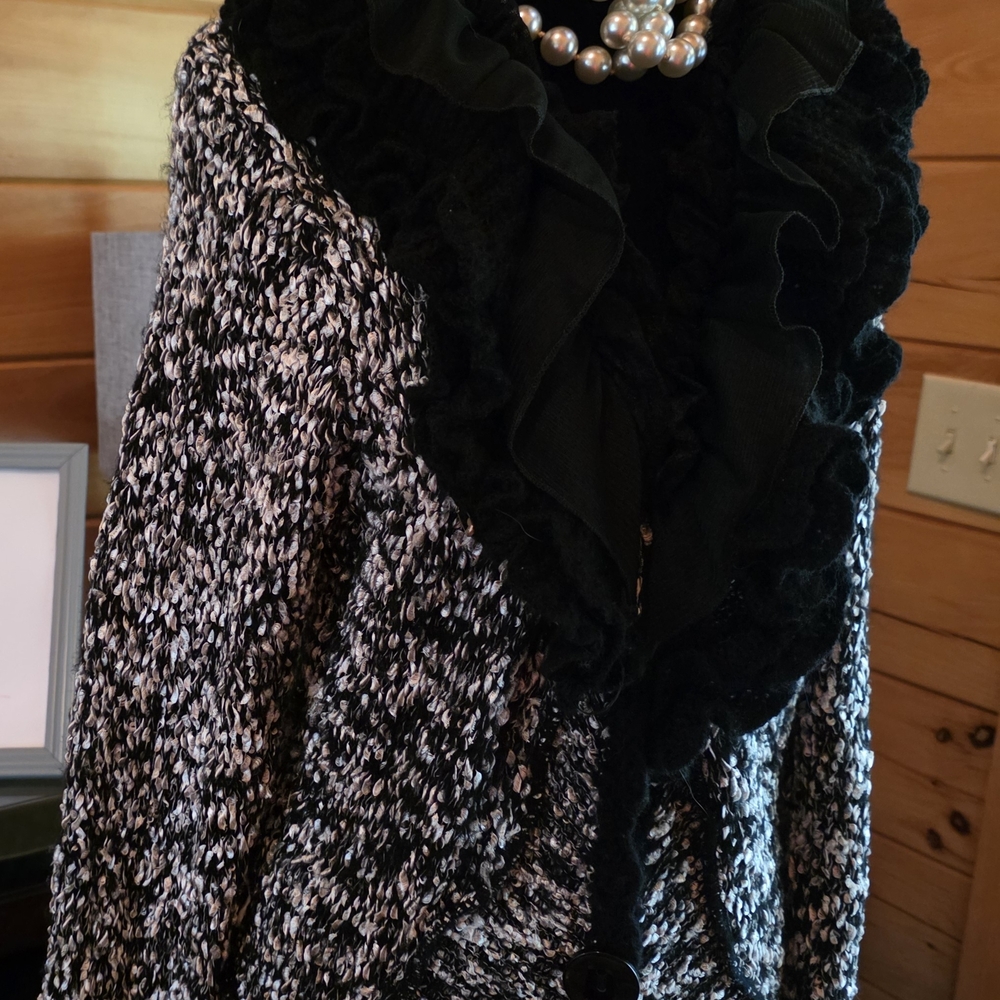 Pretty Angel Monochrome Ruffled Cardigan